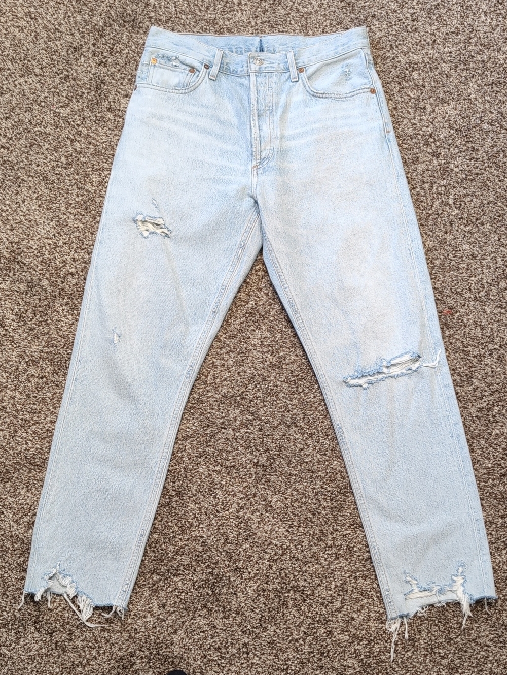 Agolde Jamie High Rise Classic Straight Leg Jeans Light Wash